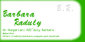 barbara raduly business card